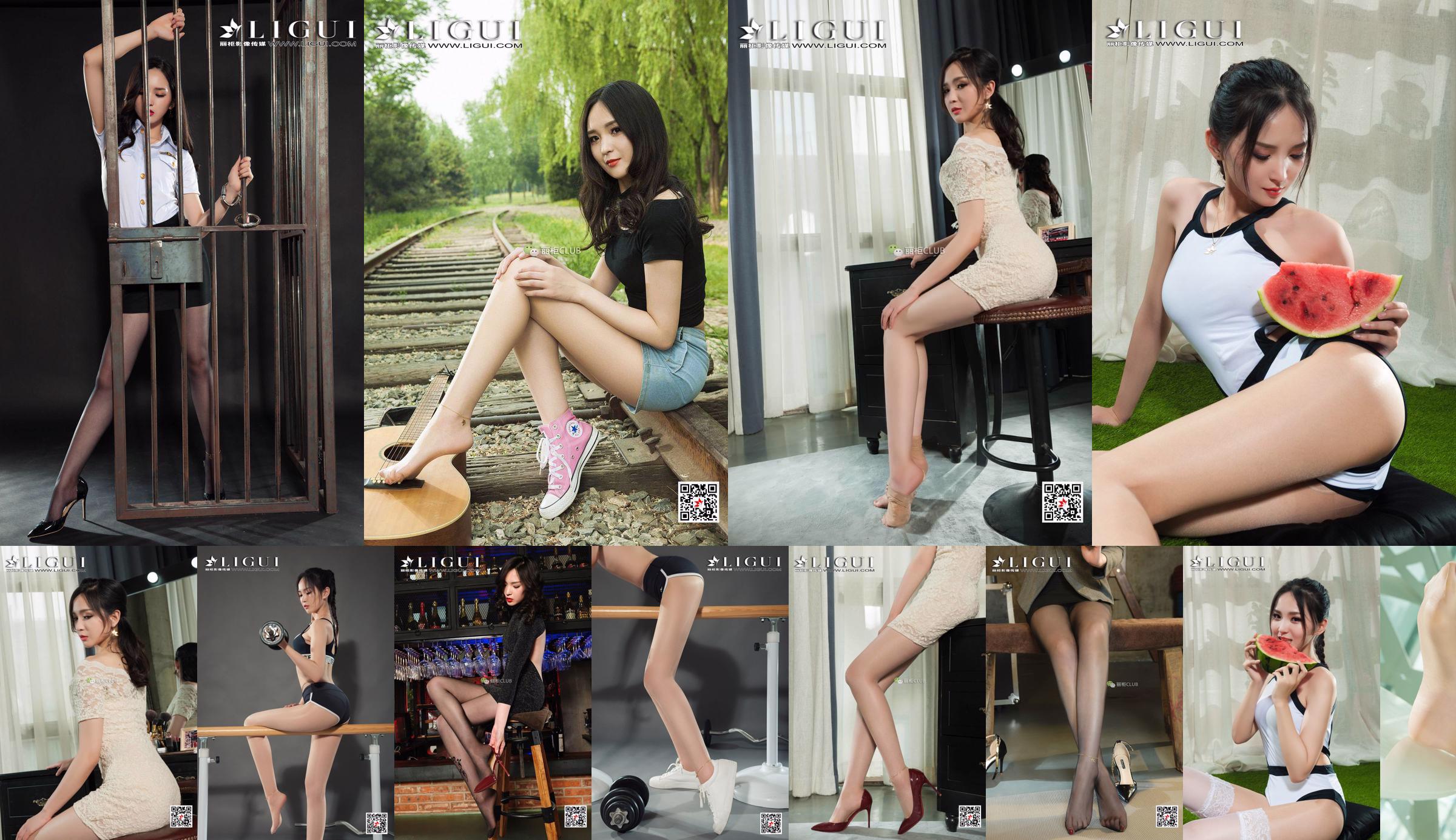 Модель ноги Сяо Гэ "Девушка из черного шелка в клубе" [Лигуй Лигуй] No.080345 Страница 1