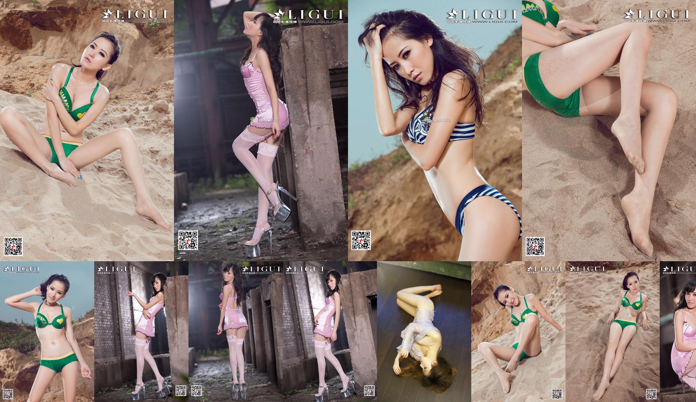 [丽 柜 Ligui] Modello Zhao Wenqing "Beach Bikini" No.eed6e5 Pagina 1
