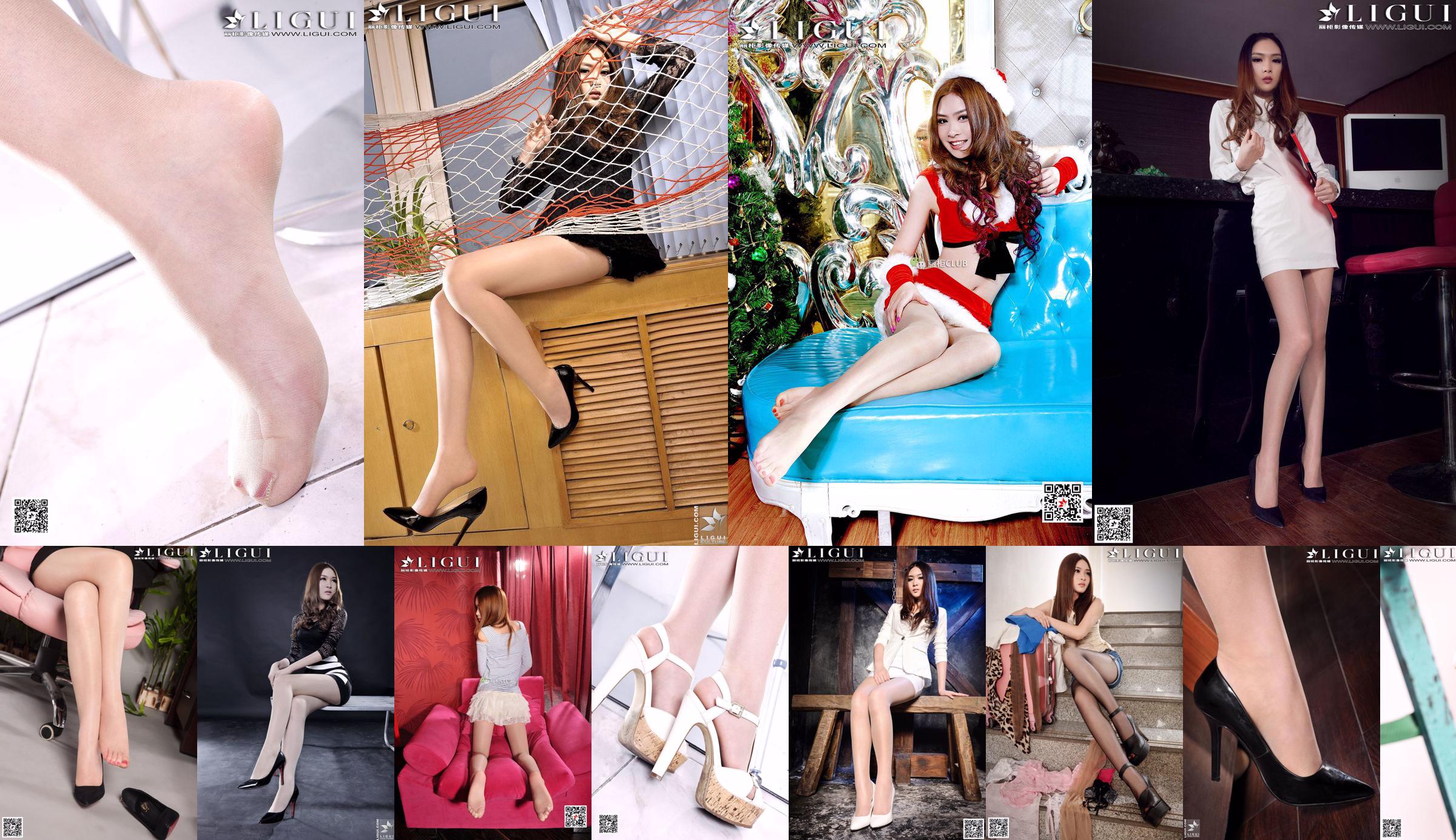 Model Yoona's "Fashionable Denim Hotpants Girl" Complete Works [Ligui LiGui] Photo of beautiful legs and jade feet No.06e358 Page 1