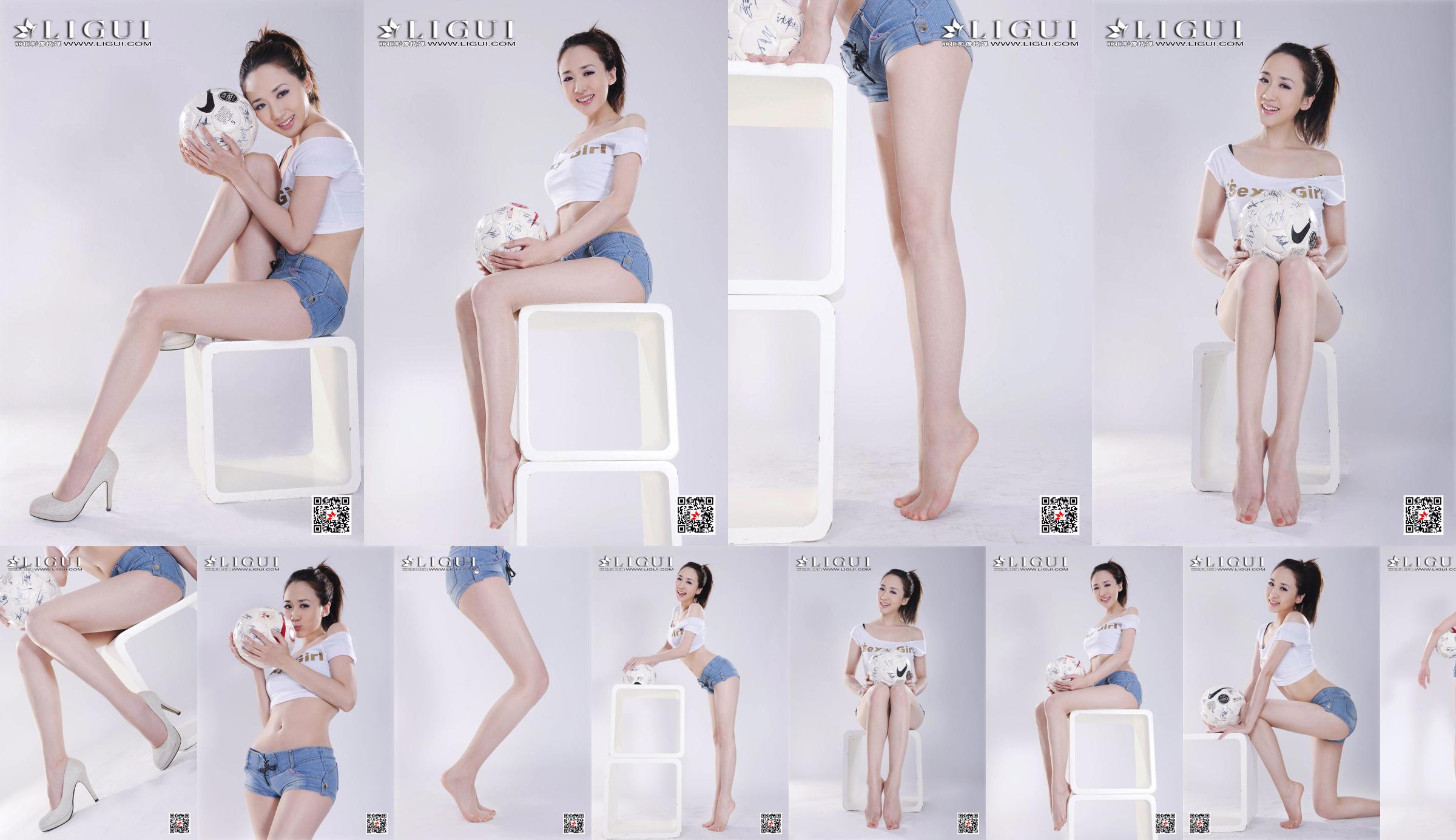 Modelo Qiu Chen "Super Short Hot Pants Football Girl" [LIGUI] No.716b07 Página 1