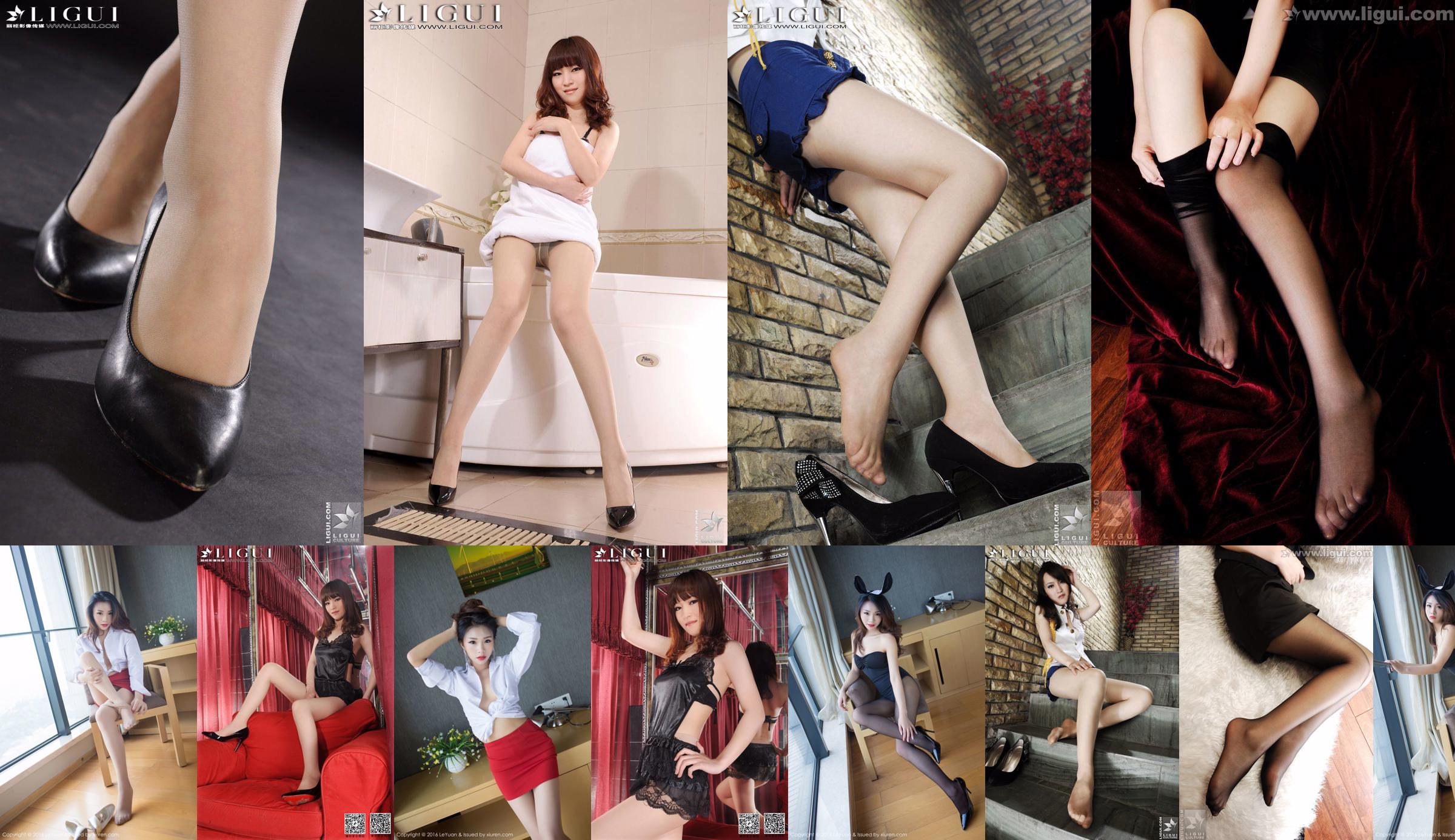 Model Tina "Lace Dudou + Meat Stockings Feet" Complete Works [丽 柜 贵 足 LiGui] Piękne nogi i jadeitowe stopy zdjęcia zdjęcia No.596342 Strona 2