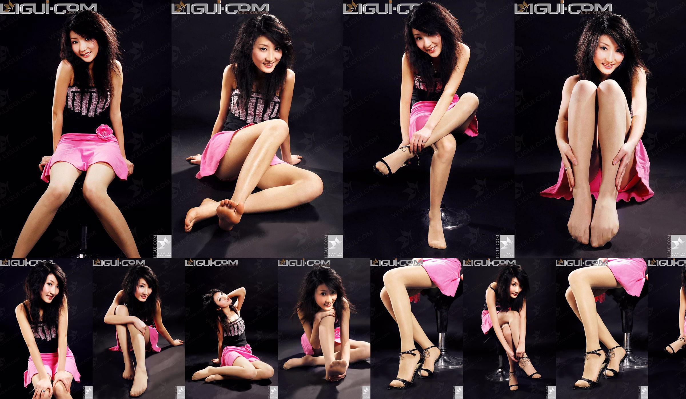 Model Chen Jiaqi "Jatuh Rok Pakaian Merah Muda" Gambar Foto Kaki Sutra [丽 柜 LiGui] No.c69ba4 Halaman 1